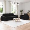 vidaXL Sofa 2 pcs Black 222 x 80 x 82 cm Fabric
