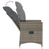 vidaXL Reclining Garden Chair with Cushions Grey Poly Rattan