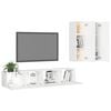 vidaXL 4 Piece TV Cabinet Set White Engineered Wood