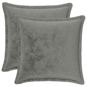 vidaXL Cushion Cover 2 pcs HOUTEN Dark Grey 40 x 40 cm Flannel
