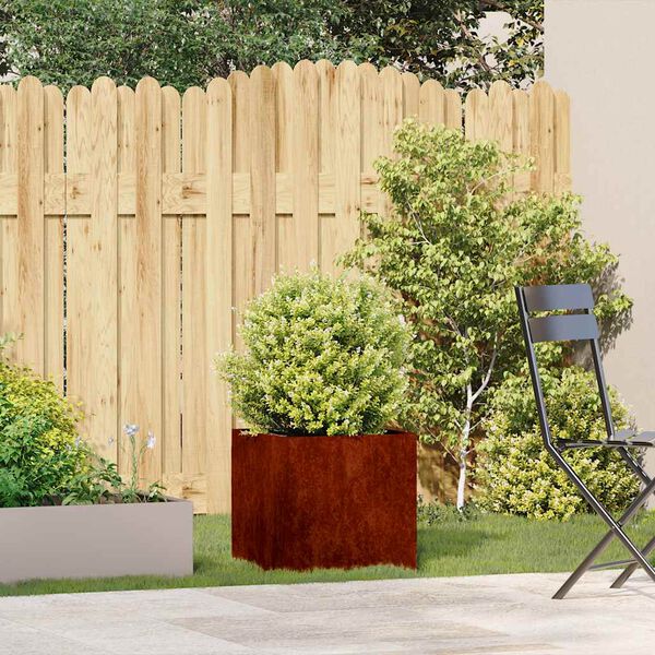 vidaXL Planter Rusty 40x40x40 cm Weathering Steel