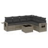vidaXL 7 Piece Garden Sofa Set with Cushions Grey Poly Rattan
