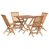 vidaXL 5 Piece Garden Dining Set Solid Teak Wood (47419+43040)