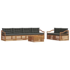 vidaXL Outdoor Sofa Set 7 pcs Natural and Anthracite