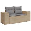 vidaXL 8 Piece Garden Sofa Set with Cushions Beige Poly Rattan