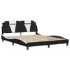 vidaXL Bed Frame "Viana" without Mattress Black and White 152x203 cm Queen Faux Leather