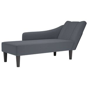 vidaXL Chaise Lounge with Right Armrest Dark Grey Velvet