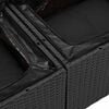 vidaXL Garden Sofa Set with Storage 5 pcs Black Poly Rattan