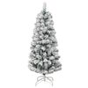 vidaXL Artificial Hinged Christmas Tree 150 LEDs & Flocked Snow 150 cm