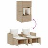 vidaXL 5 Piece Garden Sofa Set with Cushions Stackable Beige Poly Rattan