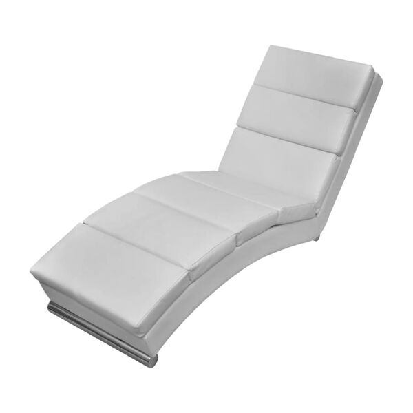 vidaXL Chaise Longue White Faux Leather