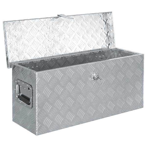 vidaXL Aluminium Box 76.5x26.5x33 cm Silver