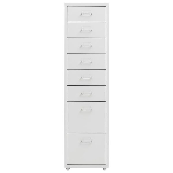vidaXL Mobile File Cabinet Grey 28x41x109 cm Metal