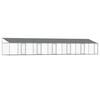 vidaXL Dog Cage with Roof and Doors Grey 12x2x2 m Galvanised Steel