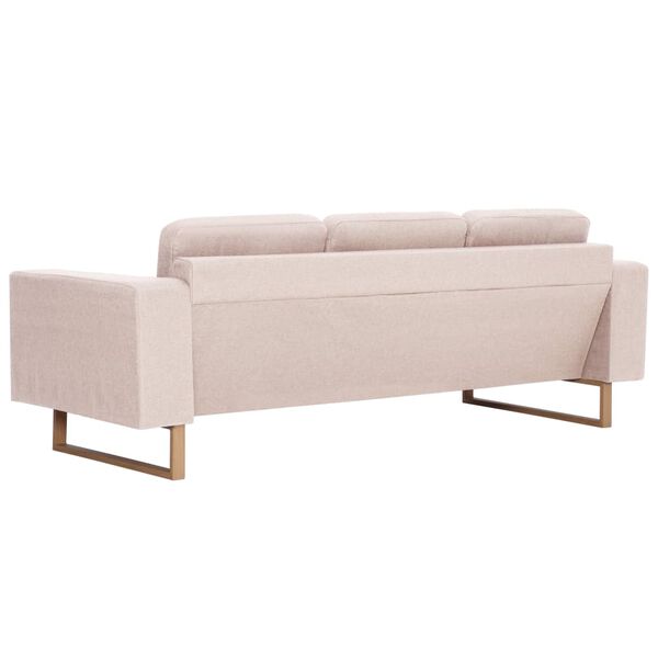vidaXL 3-Seater Sofa Fabric Cream
