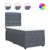 vidaXL Box Spring Bed with Mattress Dark Grey King Single Velvet