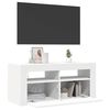 vidaXL TV Cabinet with LED Lights White 90x35x40 cm