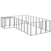 vidaXL Dog Kennel | Black and Silver Grey