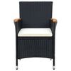 vidaXL Garden Dining Chairs 4 pcs Poly Rattan Black