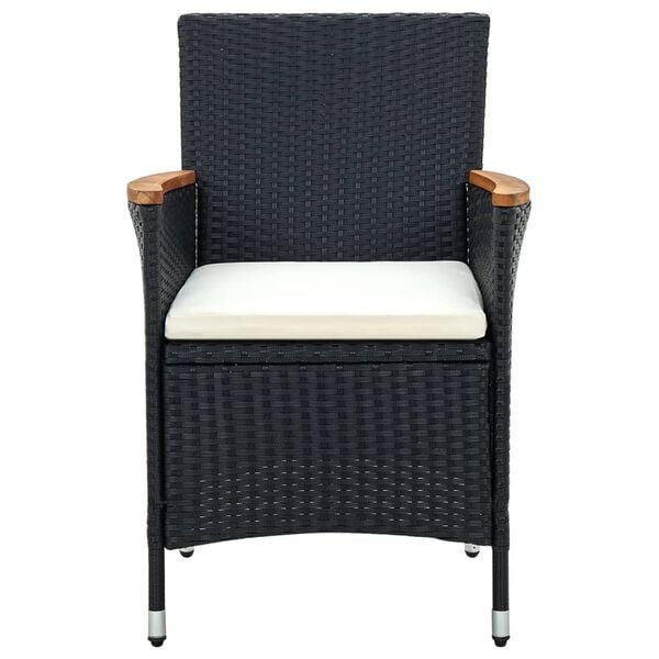 vidaXL Garden Dining Chairs 4 pcs Poly Rattan Black