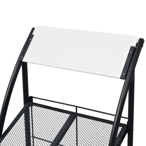 vidaXL Magazine Rack 47x40x134 cm Black and White A4