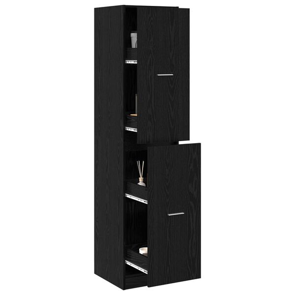 vidaXL Apothecary Cabinet Black oak 40 x 41 x 174.5 cm Engineered wood