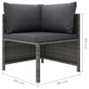 vidaXL 5 Piece Garden Lounge Set with Cushions Poly Rattan Grey