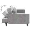 vidaXL 2-Seater Sofa Bed with Two Pillows Light Grey Velvet