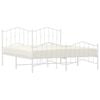 vidaXL Metal Bed Frame without Mattress with Footboard White 180x200cm