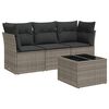 vidaXL 4 Piece Garden Sofa Set with Cushions Grey Poly Rattan