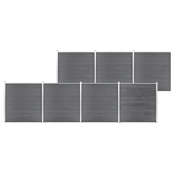 vidaXL Garden Fence WPC 1218x186 cm Grey