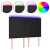 vidaXL LED Headboard Black 144x5x118/128 cm Faux Leather