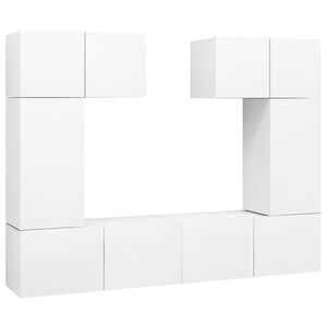 vidaXL 6 Piece TV Cabinet Set White Engineered Wood