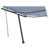 vidaXL Manual Retractable Awning with LED 300x250 cm Blue and White