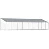 vidaXL Dog Cage with Roof and Door Grey 8x2x2 m Galvanised Steel