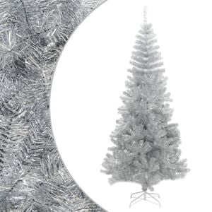 vidaXL Artificial Christmas Tree with Stand Silver 180 cm PET