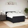 vidaXL Box Spring Bed with Mattress Black Queen Fabric