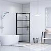 vidaXL Shower Door Tempered Glass 91x195 cm Black