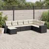 vidaXL 8 Piece Garden Sofa Set with Cushions Black Poly Rattan