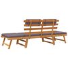 vidaXL 2-in-1 Garden Daybed with Cushion 190 cm Solid Acacia Wood