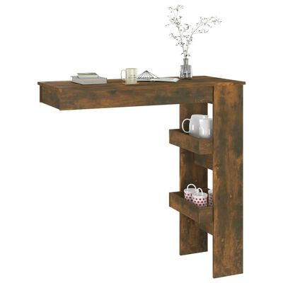 vidaXL Wall Bar Table Smoked Oak 102x45x103.5 cm Engineered Wood
