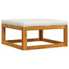 vidaXL Footrest with Cream White Cushion Solid Acacia Wood