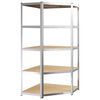 vidaXL 5-Layer Heavy-duty Shelves 2 pcs Silver Steel&Engineered Wood