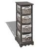 vidaXL Wooden Storage Rack 4 Weaving Baskets Brown