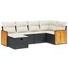 vidaXL 6 Piece Garden Sofa Set with Cushions Black Poly Rattan