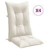 vidaXL Highback Chair Cushions 4 pcs Melange Cream 120x50x7 cm Fabric