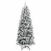 vidaXL Artificial Christmas Tree with 300 LEDs with Stand White 240 cm
