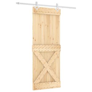 vidaXL Sliding Door 80 x 210 cm Solid Pine Wood (Untreated)