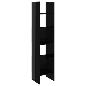vidaXL Book Cabinet High Gloss Black 40x35x180 cm Engineered Wood