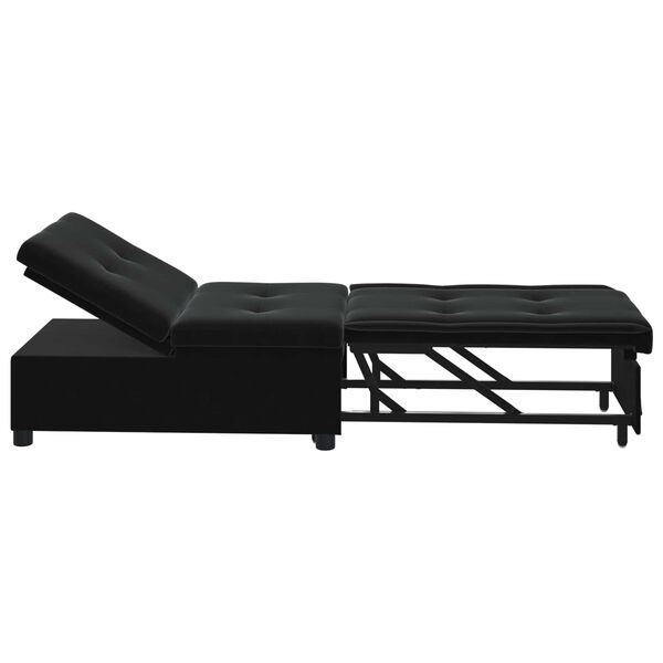 vidaXL Sofa Bed Black 194 x 67 x 82 cm Velvet